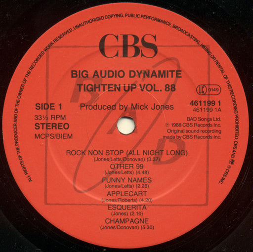 Big Audio Dynamite - Tighten Up Vol. 88 - LP [PRE-OWNED] 3 For £10 - Used vinyl