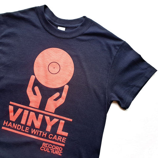 Vinyl Handle With Care Tshirt - Red On Black